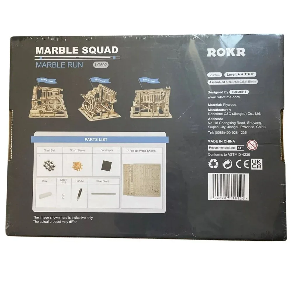 Marble Squad ROKR LG502 Wooden Marble Run Kit New/Sealed